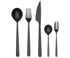 Mepra SPA 108722030D Besteckgarnitur, Design Linea Oro Nero, 30-teilig