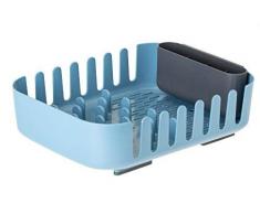 Vigar Rengo Abtropfgestell für Küchengeschirr mit Abflusssystem, Polypropylen, wärmebehandeltes Material, Blau