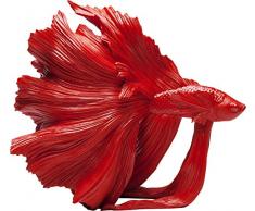 Kare Design Deko Objekt Betta Fish Rot Klein, Accessoire als Fisch Skulptur in der Farbe Rot, (H/B/T) 36,5x33,5x14cm