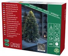 Konstsmide 6383-190 LED Lichterkette Tropfenlametta / für Innen (IP20) / VDE geprüft / 12V Innentrafo / 702 warm weiße Dioden / silberfarbener Draht