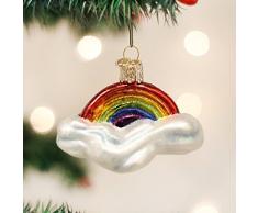 Old World Christmas Rainbow Old World Christbaumschmuck Glas-Ornamente für Weihnachtsbaum, Regenbogen mit Wolken, 3 x 3 x 3
