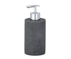 WENKO 23301100 Seifenspender Peanut, Flüssigseifen-Spender, Spülmittel-Spender Fassungsvermögen: 0,24 l, Polyresin, 7 x 16,5 x 7,5 cm, anthrazit