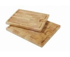 Continenta Mosaik-Tranchierbrett mit Rille für Fleischsaft, Schneidebrett und Küchenbrett aus Gummibaum Stirnholz, Größe: 37 x 29 x 2,7 cm