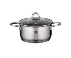 ELO 90930 Achat Bratentopf mit Deckel, Edelstahl, silber, 20 x 9,5 cm