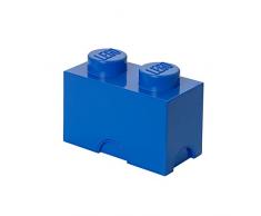 LEGO Aufbewahrungsstein, 2 Noppen, Stapelbare Aufbewahrungsbox, 2,6 l, blau