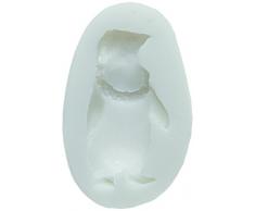 silikomart 71.148.00.0096 Silikonform für Torten-/Kuchendekoration SLK048, Pinguin-Motiv, Weiß