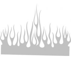 INDIGOS 4051095092469 Wandtattoo w674 Flamme Wandaufkleber in 3 Größen, 120 x 66 cm, silber