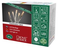 Konstsmide 6351-823 Micro LED Lichterkette/für Innen (IP20) / VDE geprüft / 24V Innentrafo / 20 bernsteinfarbene Dioden/transparentes Kabel