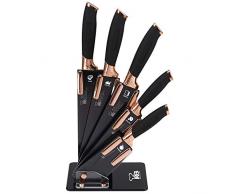 Renberg Set 6 Stück Messer Trophy Edelstahl, Schwarz