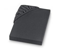 SETEX Feinbiber Spannbettlaken, 90 x 200 cm, 100 % Baumwolle, Anthrazit, 1210090200407227