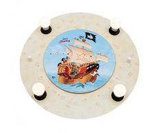 Elobra Kinderzimmerlampe Captn Sharky auf hoher See, Deckenleuchte, Holz, beige, 130803