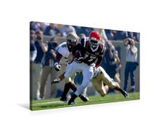 Calvendo Premium Textil-Leinwand 75 cm x 50 cm quer, Endzone - American Football | Wandbild, Bild auf Keilrahmen, Fertigbild auf echter Leinwand, Leinwanddruck Sport Sport