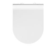 Wenko Premium WC-Sitz Habos (Toiletten-Sitz mit Absenkautomatik, rostfreie Fix-Clip Hygiene Edelstahlbefestigung, Thermoplast, 36 x 46 cm) weiß
