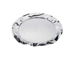 Alessi 90039 Tablett rund, Edelstahl, silber, 7 x 44,5 x 14,5 cm, Einheiten, 1.0