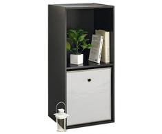 ModulHome 6RAN619BC – Regal in Würfelform, 2 Fächer, MDF, 29,5 x 36,5 x 77,5 cm, schwarz, HT77,5x36,5x29,5cm