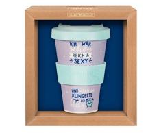 Grafik-Werkstatt Premium Becher mit Deckel |Kaffeebecher to go | 400 ml | reich & sexy