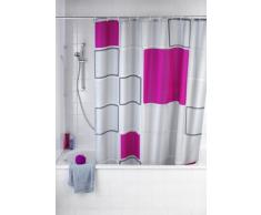 WENKO 20056100 Anti-Schimmel Duschvorhang Abstract - Anti-Bakteriell, waschbar, mit 12 Duschvorhangringen, 100 % Polyester, Mehrfarbig