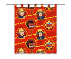 Herding Vorhang Feuerwehrmann Sam, Polyester, Rot, 160 x 140 cm