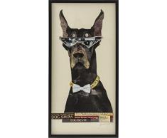 Kare Bild Frame Art Cool Dog 121x61cm Accessoires, Glas, schwarz, weiß, gelb, 3.8 x 61 x 121 cm
