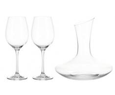 Leonardo Barcelona Rotweinset, 3-teiliges Set, 2 Rotweingläser und 1 Dekanter, Teqton-Kristallglas, 062060