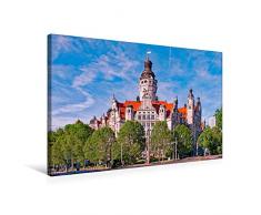 Premium Textil-Leinwand 75 x 50 cm Quer-Format Leipzig Neues Rathaus | Wandbild, HD-Bild auf Keilrahmen, Fertigbild auf hochwertigem Vlies, Leinwanddruck von Peter Roder