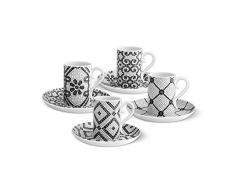 Vista Alegre portugiesische Kaffeetassen und Untertassen aus Porzellan, 4 Stück