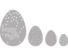 Rayher 50156000 Stanzschablonen Set: Ostereier, farblos, 1,5-4,5cm x 1,1-3,2cm