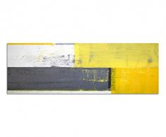 Panoramabild auf Leinwand und Keilrahmen 150x50cm Kunstmalerei abstrakt gelb grau