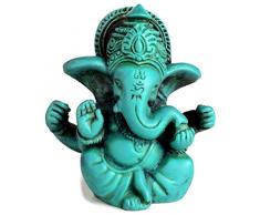 BUDDHAFIGUREN/Billy Held Statue Ganesha, Resin, Türkis, 6,5 cm