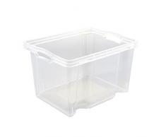keeeper Aufbewahrungsbox mit integrierten Griffen, Größe: M, 35 x 27 x 21 cm, 13,5 l, Franz, Transparent