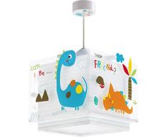 Dalber Kinder Hängelampe Dinos Dinosaurier, Plastik, E27, Mehrfarbig, 24 x 24 x 23 cm