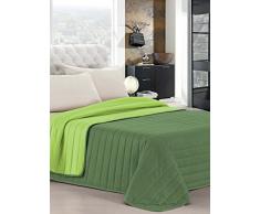 Italian Bed Linen Estivo Ehebett, Verde Mela/Verde Scuro, 260 x 270 cm