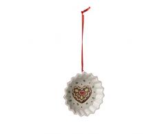 Villeroy & Boch Winter Bakery Decoration Baumschmuck Kuchenform Herz, Porzellan, Braun/Weiß