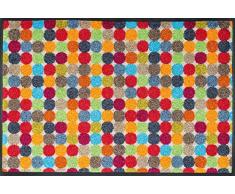 Wash+Dry 060826 Fußmatte Mikado Dots, 50 x 75 cm, Innen, waschbar, Bunt