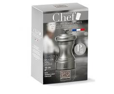 Peugeot 33033 Bistro Chef Pfeffermühle, Edelstahl, silber, 5 x 5 x 10 cm