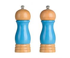 Premier Housewares Salz- und Pfeffermühle, Gummibaumholz, blau