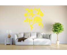 INDIGOS Wandtattoo, Vinyl, gelb, 80 x 67 x 1 cm