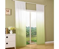 FlÃ¤chenvorhang blickdicht Farbverlauf Schiebegardine mit Paneelwagen und Beschwerungsstange Microsatin Microfaser, 2 StÃ¼ck 245x60, ApfelgrÃ¼n, 854252