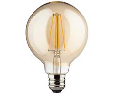 MÜLLER-LICHT 400204 A+, Retro-LED Lampe Miniglobe ersetzt 60 W, Glas, 8 W, E27, gold, 9,5 x 9,5 x 14 cm dimmbar