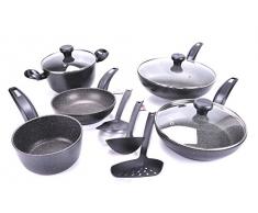 Moneta Hercules 11-teiliges Topf Set, Aluminium beschichtet, schwarz