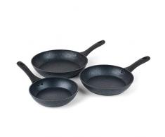 Russell Hobbs RH00325GREU 3er-Set Bratpfannen mit Crystaltech-Antihaftbeschichtung, Grafit, 20/24/28 cm, Aluminium