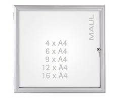Maul 6973908 Schaukasten Advanced, Infokasten Außenbereich, 9 x A4, Magnetisch, Abschließbar, 98,9x72,8x3,5 cm (HxBxT), Silber
