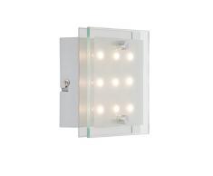 Brilliant San Francisco Wand und Deckenleuchte, 1x 0,72W LED integriert, 1x 35LM, 3000K Inklusive, Metall/Glas, chrom/weiÃ-transparent G94146/15