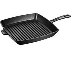 Staub 40501-106-0 Amerikanische Grillpfanne, Gusseisen, induktionsgeeignet, 26 cm, Schwarz