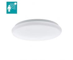 EGLO LED Bewegungsmelder-Deckenlampe Giron-M, 1 flammige Deckenleuchte, Material: Stahl, Kunststoff, Farbe: weiß, Ø: 26 cm, inkl. Bewegungssensor