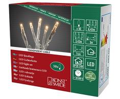 Konstsmide 6353-823 Micro LED Lichterkette / für Innen (IP20) / VDE geprüft / 24V Innentrafo / 50 bernsteinfarbene Dioden / transparentes Kabel