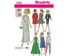 Simplicity 1242 Schnittmuster für Puppenkleider, 29 cm, Einheitsgröße