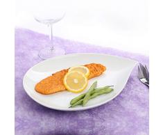 Holst Porzellan TT 030 Teller flach 30 cm Tropfenform Teardrops Cloud, weiß, 30.5 x 24.5 x 3.5 cm