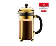 Bodum Chambord Kaffeebereiter 8 Tassen mit Metallrahmen, Edelstahl, Gold, 24 x 50 x 27.2 cm