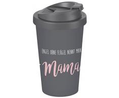 infinite by GEDA LABELS (INFKH) Engel ohne Flügel Coffee to go Becher, Kunststoff, Grau, 9 x 9 x 17 cm
